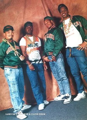 A vintage Miami rap group portrait