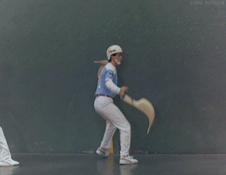 A jai alai coach watching the final action